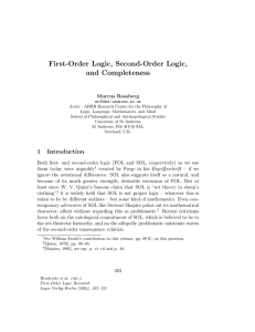 First-Order Logic, Second-Order Logic, and Completeness