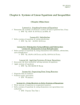 Chapter 6: Systems of Linear Equations and