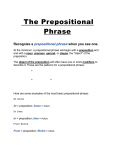 The Prepositional Phrase