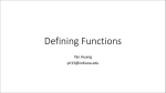 Defining Functions