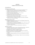 Learning Objectives Chapter One