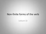 Non-finite forms of the verb