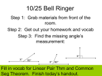 I CAN write two-column proof of Linear Pair Theorem and fill in the