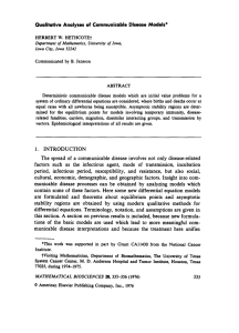 Qualitative Analyses of Communicable Disease Models*