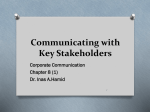 Communicating with stakeholders – customer