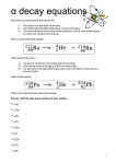 α decay equations