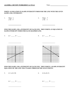 ALGEBRA 1 REVIEW WORKSHEET 4.1 TO 4.3 Name WRITE AN