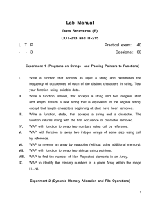 Lab Manual Data Structures (P) COT-213 and IT-215