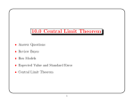 10.0 Central Limit Theorem