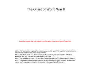 The Onset of World War II