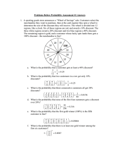 Problems Before Probability Assessment #1 Answers