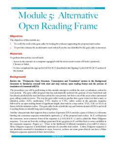 Module 5: Alternative Open Reading Frame