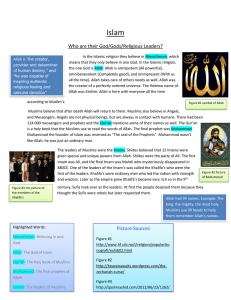 Islam Who are their God/Gods/Religious Leaders?