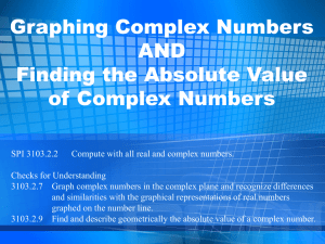 Graphing and Absolute Value of Complex Numbers