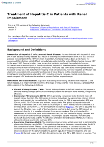 Treatment of Hepatitis C in Patients with Renal