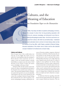 Culture, Cultures, and the Meaning of Education