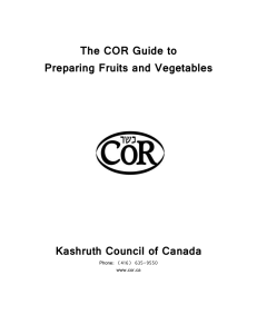 FRUIT AND VEGETABLE INSPECTION MANUAL