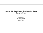 Chapter 19: Two-Factor Studies with Equal Sample Size