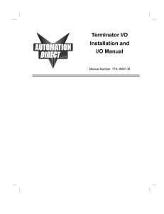 Terminator I/O Installation and I/O Manual