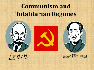 Totalitarian Regimes 2012-2013