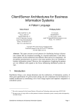 Client/Server Architectures for Business