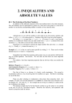 CHAP02 Inequalities and Absolute Values