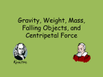 Gravity, Weight, Mass, Falling Objects, and Centripetal Force