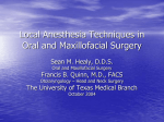 Local Anesthesia Techniques in Oral and Maxillofacial