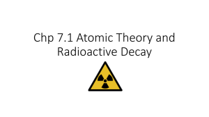 Chp 7.1 Atomic Theory and Radioactive Decay