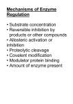 Mechanisms of Enzyme Regulation • Substrate concentration