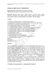 Inorganometallic Chemistry