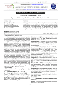 A STUDY ON FUZZY LOCALLY δ- CLOSED SETS