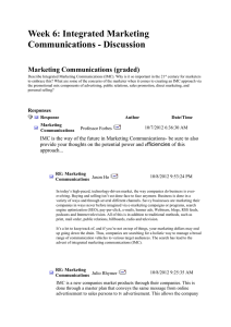 Week 6: Integrated Marketing Communications