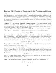 Lecture IX - Functorial Property of the Fundamental Group