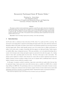 Recursively Partitioned Static IP Router-Tables