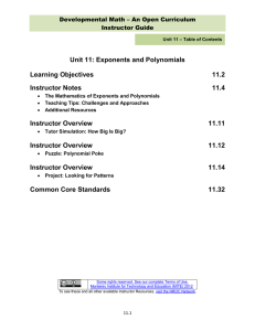 The Mathematics of Exponents and Polynomials