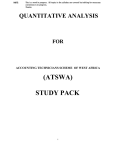 ATSWA Study Pack - Quantitative Analysis