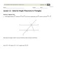 Lesson 11 - Exterior Angle Theorems in Triangles