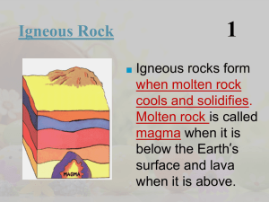 Igneous Rock - East Hanover Township School District