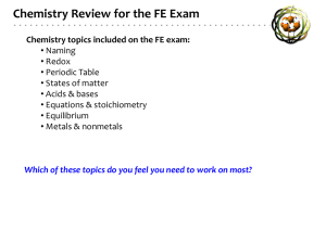FE Exam review for Chemistry