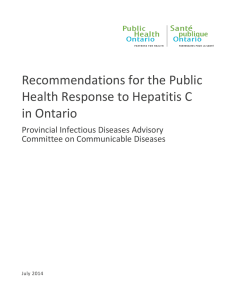 Recommendations for the Public Health Response to Hepatitis C in