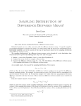 Sampling Distribution of Difference Between Means