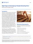 Eight Steps to Developing A Simple Marketing Plan1
