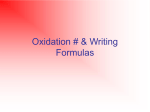 Oxidation Numbers