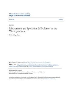 Mechanisms and Speciation 2: Evolution on the Web Questions