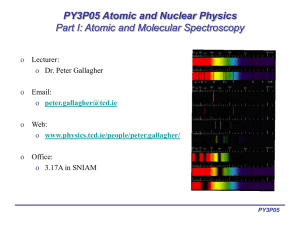 Atomic and Molecular Spectroscopy