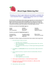 Stabilising Blood Sugar Levels