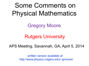 Gregory Moore - Rutgers Physics