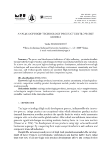 analysis of high-technology product development models