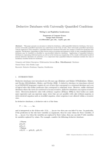 Deductive Databases with Universally Quantified Conditions